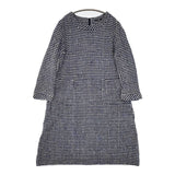 45R/45rpm コットンウール 千鳥格子 ツイード ワンピース ネイビー ホワイト レディース フォーティーファイブアールピーエム【中古】5-1115T∞