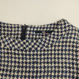 45R/45rpm コットンウール 千鳥格子 ツイード ワンピース ネイビー ホワイト レディース フォーティーファイブアールピーエム【中古】5-1115T∞