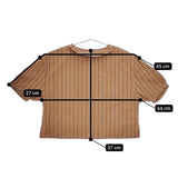 Conges payes ADIEU TRISTESSE 七分袖 ブロード ストライプ ブラウス シャツ ブラウン レディース コンジェ ペイエ【中古】5-0517S∞