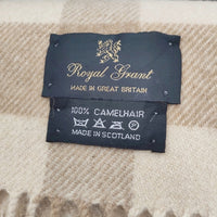 ROYAL GRANT ロイヤルグラント カシミヤ スコットランド製 大判 チェック マフラー ストール ベージュ レディース【中古】5-0925T◎