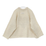 ONE fifth ハート柄 ウール100％ NONSAPIENS HANDKNIT セーター ニット オフホワイト レッド レディース ワンフィフス【中古】5-1104T△