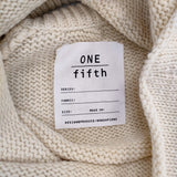 ONE fifth ハート柄 ウール100％ NONSAPIENS HANDKNIT セーター ニット オフホワイト レッド レディース ワンフィフス【中古】5-1104T△