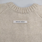 ONE fifth ハート柄 ウール100％ NONSAPIENS HANDKNIT セーター ニット オフホワイト レッド レディース ワンフィフス【中古】5-1104T△