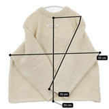 ONE fifth ハート柄 ウール100％ NONSAPIENS HANDKNIT セーター ニット オフホワイト レッド レディース ワンフィフス【中古】5-1104T△