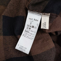 nest Robe ウールコットンリネンブロックチェックジャンパースカート 01244-1235 24AW ブラウン ブラック ネストローブ【中古】5-0228T♪