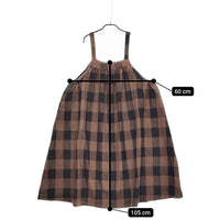 nest Robe ウールコットンリネンブロックチェックジャンパースカート 01244-1235 24AW ブラウン ブラック ネストローブ【中古】5-0228T♪