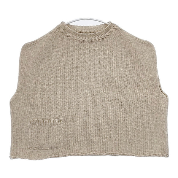 Atelier dantan Rude Wool Knit Vest 定価28600円 日本製 ウール ノースリーブニット ベスト ベージュ レディース アトリエダンタン【中古】5-1104T△