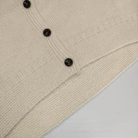 nicholson and nicholson セーラーカラー peace ウール ニット カーディガン オフホワイト レディース ニコルソンアンドニコルソン【中古】5-1001T∞
