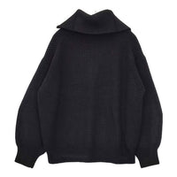 IENA 片畦ZIPハイネックプルオーバー ニット ウール セーター ニット ブラック レディース イエナ【中古】5-1002T∞