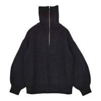 IENA 片畦ZIPハイネックプルオーバー ニット ウール セーター ニット ブラック レディース イエナ【中古】5-1002T∞