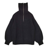 IENA 片畦ZIPハイネックプルオーバー ニット ウール セーター ニット ブラック レディース イエナ【中古】5-1002T∞