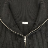 IENA 片畦ZIPハイネックプルオーバー ニット ウール セーター ニット ブラック レディース イエナ【中古】5-1002T∞