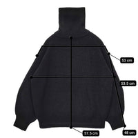 IENA 片畦ZIPハイネックプルオーバー ニット ウール セーター ニット ブラック レディース イエナ【中古】5-1002T∞