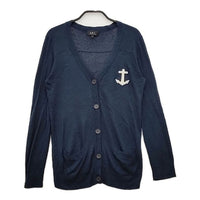 A.P.C. 大豆繊維 カシミヤ カーディガン ネイビー レディース アーペーセー【中古】5-0503M∞