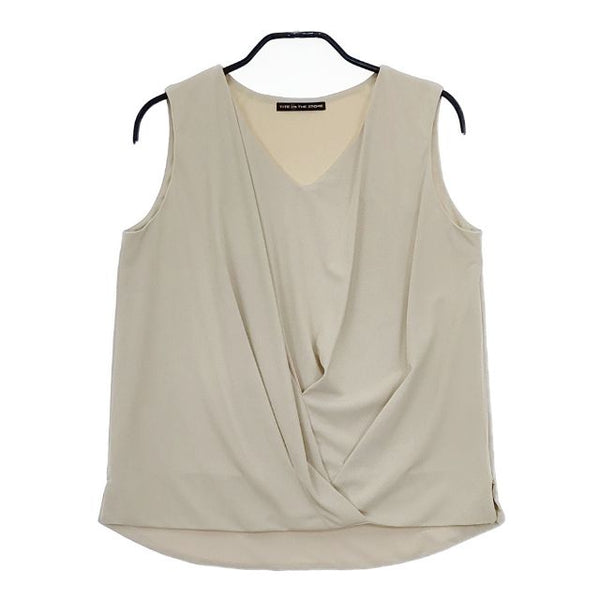 TITE IN THE STORE ノースリーブブラウス ガウチョパンツ セットアップ ベージュ レディース ティテインザストア【中古】5-0503M∞