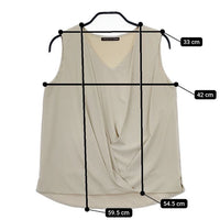 TITE IN THE STORE ノースリーブブラウス ガウチョパンツ セットアップ ベージュ レディース ティテインザストア【中古】5-0503M∞