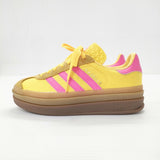 adidas Gazelle Bold 定価16500円 22cm IG4387 スニーカー イエロー ピンク レディース アディダス【中古】5-0419G◎