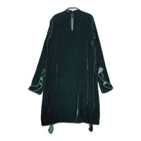 Rochas ベロア フリル ドレス イタリア製 ワンピース グリーン レディース ロシャス【中古】5-1002T∞