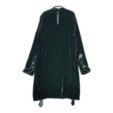 Rochas ベロア フリル ドレス イタリア製 ワンピース グリーン レディース ロシャス【中古】5-1002T∞
