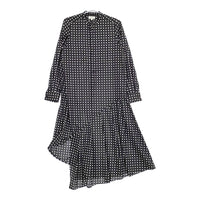 HYKE FD SQUARE PATTERN BOSOM DRESS 232-16191 008 サイズ2 ワンピース 23AW ブラック ホワイト レディース ハイク【中古】5-0311M♪