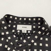 HYKE FD SQUARE PATTERN BOSOM DRESS 232-16191 008 サイズ2 ワンピース 23AW ブラック ホワイト レディース ハイク【中古】5-0311M♪
