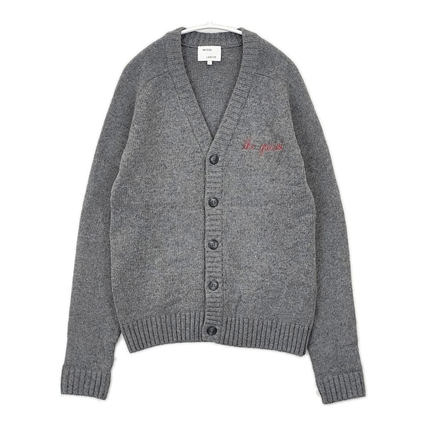 Maison Labiche 刺繍ロゴ入り ウール100％ ニット 15080450000330 カーディガン グレー レディース メゾンラビッシュ【中古】5-1104T△