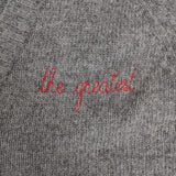 Maison Labiche 刺繍ロゴ入り ウール100％ ニット 15080450000330 カーディガン グレー レディース メゾンラビッシュ【中古】5-1104T△