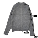 Maison Labiche 刺繍ロゴ入り ウール100％ ニット 15080450000330 カーディガン グレー レディース メゾンラビッシュ【中古】5-1104T△