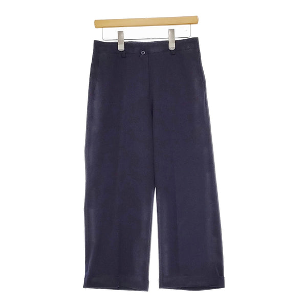 YAECA ストレートパンツ 裾ダブル 156051 サイズM パンツ ネイビー レディース ヤエカ【中古】5-0325M♪