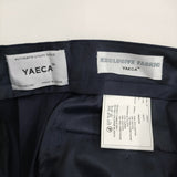 YAECA ストレートパンツ 裾ダブル 156051 サイズM パンツ ネイビー レディース ヤエカ【中古】5-0325M♪