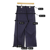 YAECA ストレートパンツ 裾ダブル 156051 サイズM パンツ ネイビー レディース ヤエカ【中古】5-0325M♪