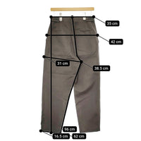MHL. COTTON WOOL DRILL 595-2243502 定価30800円 サイズ1 コットンウール パンツ 22AW ダークグレー レディース エムエイチエル【中古】5-0325M♪