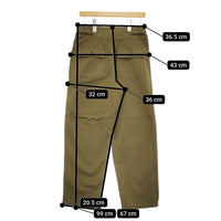 FREDY&GLOSTER サイドアジャスターベルト タックパンツ サイズ38 パンツ カーキ レディース フレディアンドグロスター【中古】5-0325M♪