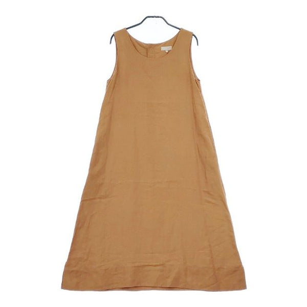 MARGARET HOWELL 578-1156001 DENSE FINE LINEN ノースリーブ ワンピース オレンジ レディース マーガレットハウエル【中古】5-0503S∞