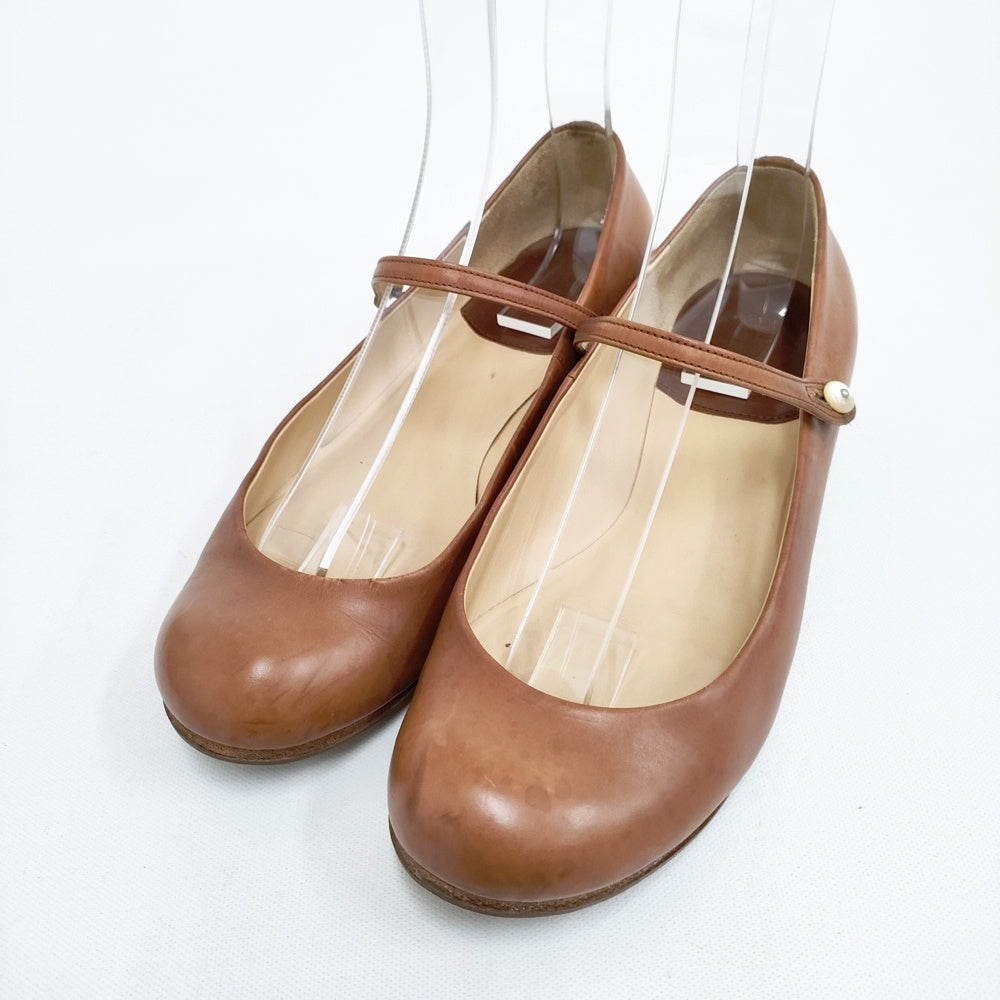 R.U. ワンストラップ レザー パンプス ブラウン レディース アールユー【中古】5-1203G◎ R.U. ワンストラップ レザー パンプス ブラウン レディース アールユー