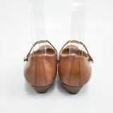 R.U. ワンストラップ レザー パンプス ブラウン レディース アールユー【中古】5-1203G◎