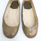 R.U. フラット レザー パンプス カーキ レディース アールユー【中古】6-0127G◎