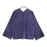 Lin francais d'antan コットン スナップボタン ノーカラージャケット ネイビー レディース ランフランセダンタン【中古】5-0506M♪