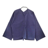 Lin francais d'antan コットン スナップボタン ノーカラージャケット ネイビー レディース ランフランセダンタン【中古】5-0506M♪