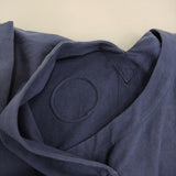 Lin francais d'antan コットン スナップボタン ノーカラージャケット ネイビー レディース ランフランセダンタン【中古】5-0506M♪