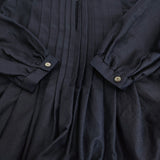 mina perhonen wa3522 calm サイズ36 定価72600円 ピンタック シルク ウール ワンピース ネイビー レディース ミナペルホネン【中古】5-0228T♪