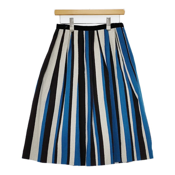 mina perhonen multistripe 定価57200円 va5050 スカート ライトブルー ホワイト ブラック レディース ミナペルホネン【中古】5-0928T△