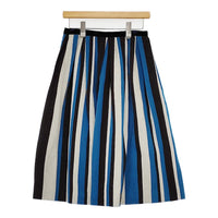mina perhonen multistripe 定価57200円 va5050 スカート ライトブルー ホワイト ブラック レディース ミナペルホネン【中古】5-0928T△