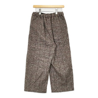 gasa grue 42231-06313b ウール ワイドパンツ イージーパンツ チェック柄 パンツ ブラウン エンジ レディース ガサグルー【中古】5-0928T△