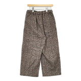 gasa grue 42231-06313b ウール ワイドパンツ イージーパンツ チェック柄 パンツ ブラウン エンジ レディース ガサグルー【中古】5-0928T△