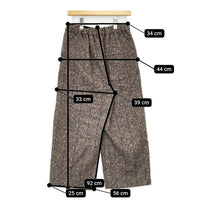 gasa grue 42231-06313b ウール ワイドパンツ イージーパンツ チェック柄 パンツ ブラウン エンジ レディース ガサグルー【中古】5-0928T△