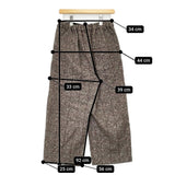 gasa grue 42231-06313b ウール ワイドパンツ イージーパンツ チェック柄 パンツ ブラウン エンジ レディース ガサグルー【中古】5-0928T△