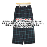 gasa grue 43201-05313 ウール チェック柄 イージーパンツ ワイドパンツ 日本製 パンツ ネイビー グリーン レディース ガサグルー【中古】5-0928T△