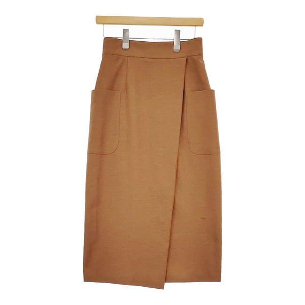 NOLLEY'S ラップ風タイトスカート サイズ36 定価14080円 8-0040-3-06-002 ロングスカート ブラウン レディース ノーリーズ【中古】5-0506M♪