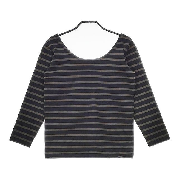 Le Minor ボーダー コットン フランス製 長袖Ｔシャツ カットソー ロンＴ ブラック ブラウン レディース ルミノア【中古】5-0503M∞